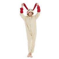Rabbit Cartoon Pajamas kigurumis onesies for adults Women Witner Long sleeve Homewear Halloween Festival Outfit XL(Height 176-185CM) raudona
