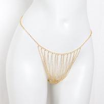 Fashionable Multi Layered Hollow Tassels Rhinestone Bra Underwear Waist Chain Three Piece Set Nightclub Body Chain