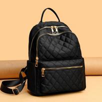 Madinga Oksfordo kuprinė moterims Lozenge audinio kuprinė paaugliui didelės talpos studento mokyklinio krepšio kelioninė moteriška pakuotė 30*13*35cm juoda