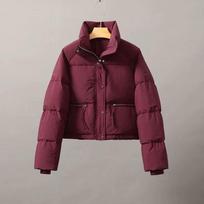 New Down Cotton-padded Jacket Women's Short Joker Korean Stand Collar Padded Bread Coat. M