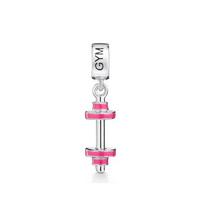 New Copper Pink Black Red Dumbbell Pendant Charm Bead For Women Fit Original Bracelet Diy Jewelry For Girl