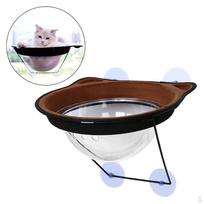 Perch Window Suction Cup Mounted Heavy Duty Kitty Bed Sun Bathing Hanging Shelf Cat Brown