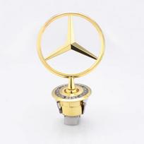 Automobilio lipdukas Mercedes Benz žvaigždė ant variklio dangčio - Ženklelis automobilio priekiniam variklio dangčiui Chromuotas logotipas Žymėjimas Benz C E S klasei W204 W205 W21