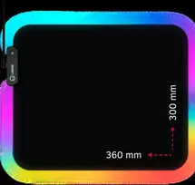 Lorgar Steller 913, Pelės kilimėlis žaidimams, Didelės spartos paviršius, neslystantis guminis pagrindas, RGB apšvietimas, USB jungtis, Lorgar WP Gameware palaikymas, dydis: 360mm x 300mm x 3mm, svoris 0,250kg