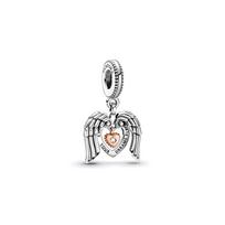 Pandora Angelo sparnai ir širdelė pakabukas Moteriškas pakabukas 789296C01 Silver