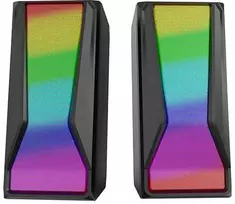 Kompiuterio kolonėlės Marvo Kompiuterio garsiakalbiai SG-274 garsiakalbiai, 2.0, 6W, juodi, garsumo valdiklis, 150Hz-20kHz, RGB
