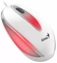 Genius Pelė DX-Mini pelė, 1000DPI, optinė, 3 klasė, laidinis USB, balta, klasikinė, RGB apšvietimas