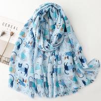 Cozy Dachshund Dog Cat Pattern Viscose Shawl For Women - 180X90Cm Fringe Detail Breathable Thin Wrap Scarves Autumn/Winter Snood