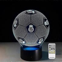 suitable for 3d Optical Illusion Real Madrid Football Night Light Toy Lamp,remote Control,dimmable,battery Or Usb Powered,7 Colors Change Christmas Bi