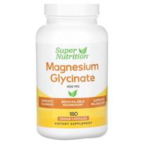 Super Nutrition, magnio glicinatas, 400 mg, 180 daržovių kapsulių (133 mg vienoje kapsulėje)