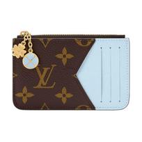 Louis Vuitton Romy Japonijos riboto leidimo auksinės detalės dengto audinio kortelių dėklas Moteriškas kortelių dėklas Šviesiai mėlynas Rudas M27770 Gift Set(Basic Set+Box+Shopping Bag)