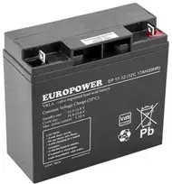 EUROPOWER AGM akumuliatorius EPL serijos 12V 17Ah (tarnavimo laikas 15 metų)
