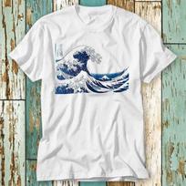 230 g/m² 100% medvilnė Didžioji banga prie Kanagavos Po banga Ramen meno marškinėliai Viršutinis dizainas Unisex moterims vyrams marškinėliai Retro mada Vintažiniai marškinėliai S768 S juoda