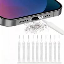 10 vnt. telefono įkrovimo prievado valymo įrankių rinkinys, nuo užsikimšimo saugantys mini šepetėliai, daugiafunkcinis valymo įrankis mobiliajam telefonui, iPad, iPhone 10 Pack balta
