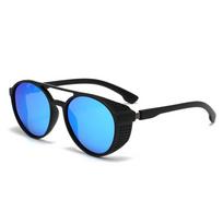 Polarized Sunglasses For Men Women Steampunk Sun Glasses Round Frame Eyewear Shields UV400 Protection Driving Cycling Glasses Other mėlyna