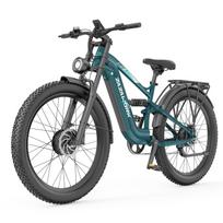 ZAZAWORK CF500 PRO Aukščiausios klasės elektrinis dviratis 1000W*2 dvigubas variklis 48V20Ah baterija 50KM/H didžiausias greitis 27 colių visureigio padangos E-kalnų dviratis žalia