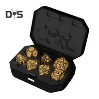 7Pcs/Set LED Light-up Dice Type-C Rechargeable Glowing Multi-sides Dice Warm Glow D4 D6 D8 D10 D12 D20 Electric Dice Adults Family Night Party Board juoda