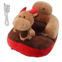 Kūdikio atraminė kėdutė-sofa, minkšta pliušinė, patogi, reguliuojami kampai, Bluetooth funkcija, kūdikio sėdėjimui