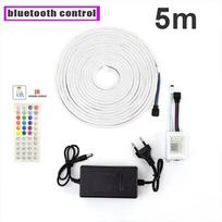 12V RGB Neoninė LED Juosta Atspari Vandeniui Lanksti Silikoninė Juosta su Bluetooth APP ir 48 Mygtukų Nuotolinio Valdymo Pulteliu Namų Kalėdinio Vakarėlio Dekoravimui 5M įvairiaspalvis