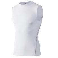 Vyriški bėgimo sportiniai marškinėliai be rankovių Krepšinio suspaudimo treniruočių liemenė Fitness Tank Base Layer Top Singlet Active Wear Greitai džiūstantys S balta