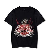 Anime Attack On Titan T-Shirt Hip Hop Oversized Streetwear Vintage Printed Washed Short Sleeve T Shirt Summer Male Tops M