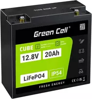 Green Cell Žalias Cell Žalias Cell CUBE LiFePO4 20Ah 12.8V 256Wh ličio geležies fosfato akumuliatorius skirtas traktoriui, vejapjovei, elektrinėms transporto priemonėms