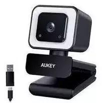 „Aukey PC-LM6 Stream“ serija su „Ring Light“ Full HD interneto kamera su 1/3 colio CMOS jutikliu juodos spalvos