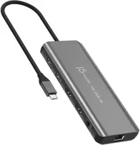 Šakotuvas j5create JCD398-N Docking Station Laidinis USB 3.2 Gen 2 (3.1 Gen 2) Type-C pilkas