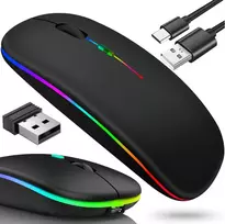 Belaidė įkraunama optinė pelė, Plona 2,4 GHz „Bluetooth“, juoda