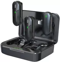 Devia mikrofonas telefonui Kintone Lightning belaidis 2in1 juodos spalvos