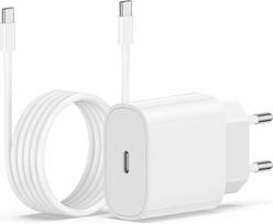 Įkroviklis - 20W - iPhone 15 Pro Max - USB C laidas 6FT - Greitas įkrovimas - Saugos apsauga