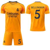 2024 Real Madrid Išvykos Oranžiniai Marškinėliai #9Mbappé #8 Kroos #5 Bellingham #7 Vinícius Futbolo Marškinėliai L