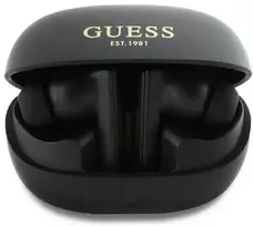 Guess ausinės Bluetooth GUTWST88MCTGK TWS + juodos spalvos Capsule Printed Logo