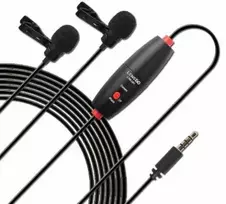 LensGo Dvigubas Mikrofonas 2x Dinaminis Lavalier Lavalier Mikrofonas Mini Jack 3,5mm Lensgo / Lym-dm1 Dual