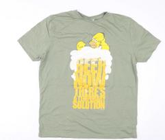 The Simpsons Men's Green L Homer Beer T-Shirt M