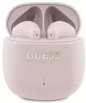Guess ausinės Bluetooth GUTWSJ14ESGP TWS rožinės spalvos Printed Classic Logo