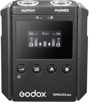 Garso įranga - Godox WMicS2 Kit 2 UHF bevielė mikrofono sistema juoda