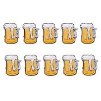 10pcs LED Brooches Pin Beer Mug Brooch Jewelry Lapel Pin Oktoberfest For DIY Clothing Bags Jackets Hat Badge (Random Color) Random color