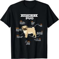 Mopsų šuns anatomija Juokinga dovana šunų mylėtojui Unisex marškinėliai S