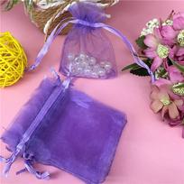 Vienspalvis organza raištelių dovanų maišelis 100vnt 7x9cm One Size violetinė