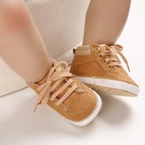 Newborn Baby Boy Shoes Soft Sole Crib Shoes Warm Boots Anti-slip Sneaker Solid PU First Walkers for 1 Year Old 0-18 Months 13cm smėlis