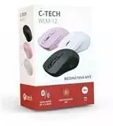 Pelė C-Tech C-TECH pelė Dual mode WLM-12PK, bezdrátowa, 1600DPI, 6 przycisków, rožinis, USB nano receiver