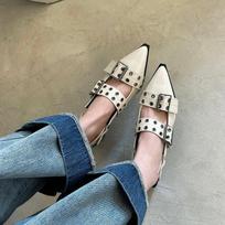 Mada 2025 moteriškos basutės vasarinės Balerinos moterims Smailūs kniedyti viengubiai batai Platforminės moteriškos basutės zapatos de mujer tendencia 34 smėlis
