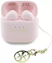 Ausinės TWS Guess Glossy Effect Printed Classic Logo & Charm rožinės spalvos