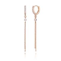 CRANNE 14K prabangūs kubinio grandinėlės auskarai (Auksinis segtukas) C24EGP201 rose gold