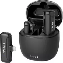 BOYA belaidis lavalier tipo mikrofonas iPhone, MFi sertifikuotas, Lightning jungtis, 32 h veikimo trukmė, BY-WM3T-D2