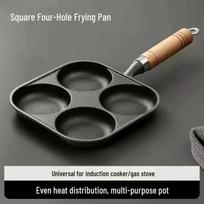 Non-stick Cast Iron Egg & Dumpling Frying Pan: Deepened Design for Eggs, Waffles, and Hamburgers Standard