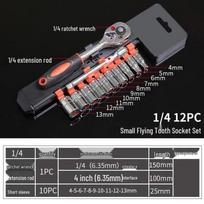 Multifunctional Ratcheting Socket Wrench Set - External Hexagon Large Fly Ratchet, Complete Set for Auto Repair.