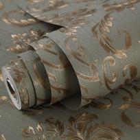 Eurpean Vintage Damask Floral Wallpaper Rolls 3D Embossed Home Decoration Living Room Wallpaper Hair Salon 0. 53x9.5m