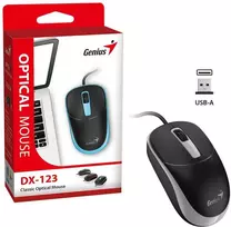 Genius DX-123 Pelė su laidu, juoda-pilka, 1200DPI